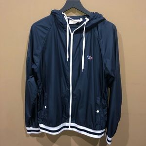 Maison Kitsuné Navy Tricolor Fox Hooded Windbreaker Jacket (Unisex)